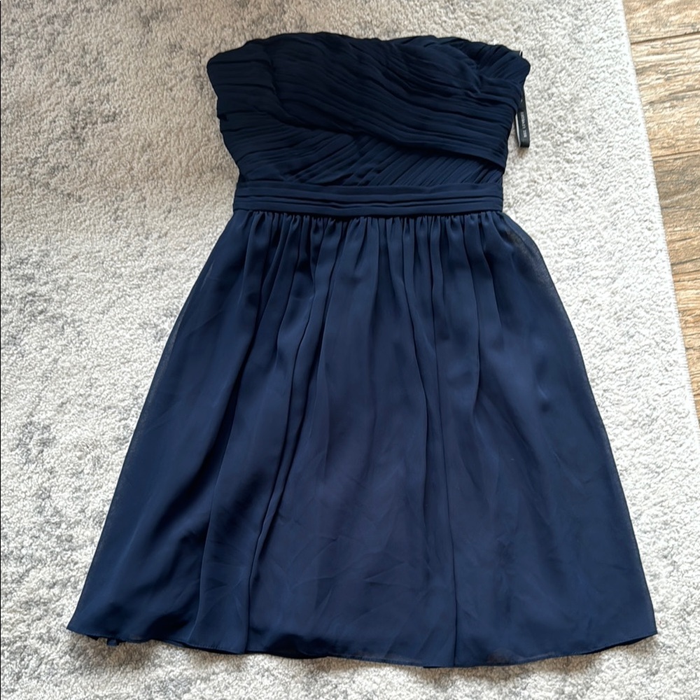 Elegant Navy Strapless Dress